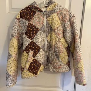 Target Wild Fable quilt hoodie patchwork M